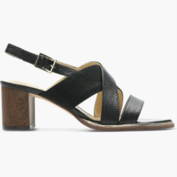 Clarks Black Leather Sandals. Like New! - Picture 3 of 10